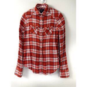 American Eagle Y2K 2009 Fall Western Plaid Button Down Shirt S Cowgirl 90s Vibes